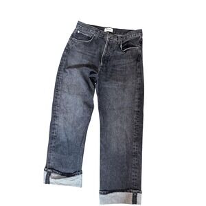AGOLDE Jeans Womens 27 Charcoal Wash High Rise Relaxed Straight Cropped‎ Denim